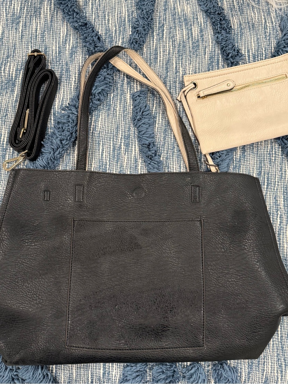 Classic Reversible Tote Bag with Removable Pouch